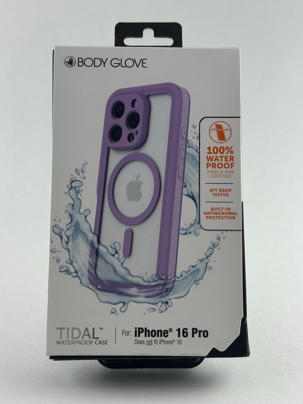 Body Glove Tidal Waterproof iPhone 16 Pro Clear/Purple MagSafe Case NWT